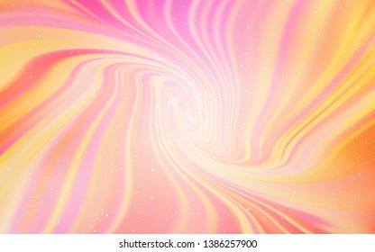 Light Pink, Yellow vector background with astronomical stars. Shining illustration with sky stars on abstract template. Pattern for astronomy websites.