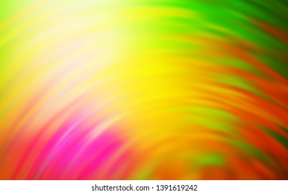 Light Pink, Yellow vector background with curved lines. Creative illustration in halftone style with gradient. A completely new template for your design.