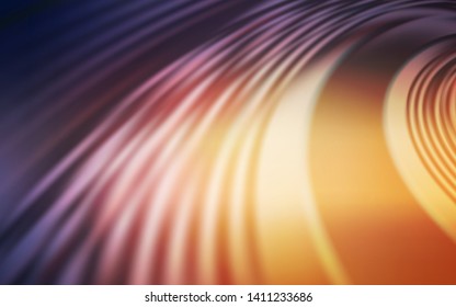 Light Pink, Yellow vector background with curved lines. An elegant bright illustration with gradient. Colorful wave pattern for your design.