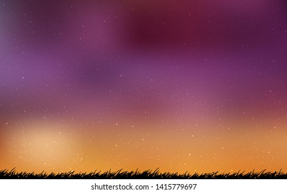 Light Pink, Yellow vector background with astronomical stars. Space stars on blurred abstract background with gradient. Pattern for astrology websites.