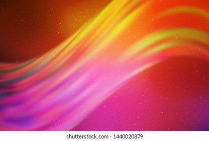 Light Pink, Yellow vector background with astronomical stars. Space stars on blurred abstract background with gradient. Pattern for astrology websites.