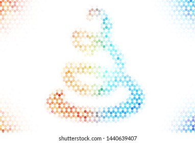 Light Pink, Yellow vector background with set of hexagons. Glitter abstract illustration in hexagonal style. Pattern for your ad, booklets.
