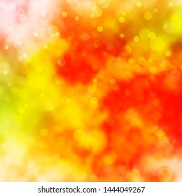 Light Pink, Yellow vector background with circles. Glitter abstract illustration with colorful drops. Pattern for business ads.
