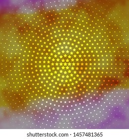 Light Pink, Yellow vector background with small and big stars. Colorful illustration in abstract style with gradient stars. Design for your business promotion.