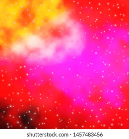 Light Pink, Yellow vector background with colorful stars. Modern geometric abstract illustration with stars. Pattern for new year ad, booklets.