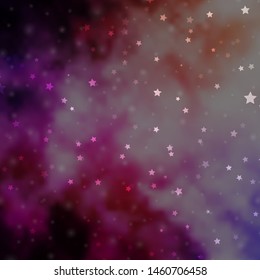 Light Pink, Yellow vector background with small and big stars. Blur decorative design in simple style with stars. Pattern for websites, landing pages.