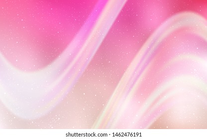 Light Pink, Yellow vector background with astronomical stars. Space stars on blurred abstract background with gradient. Pattern for astrology websites.
