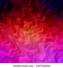Light Pink, Yellow vector background with bent lines. Colorful illustration with curved lines. Pattern for busines booklets, leaflets