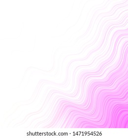 Light Pink, Yellow vector background with curves. Colorful illustration in abstract style with bent lines. Template for cellphones.