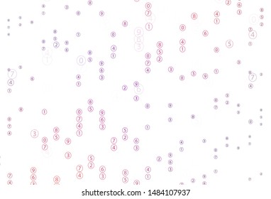 Light Pink, Yellow vector background with math characters. Blurred design in simple style with collection of numerals. Pattern for posters, banners of math books.