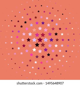 Light Pink, Yellow vector background with small and big stars. Colorful illustration in abstract style with gradient stars. Pattern for websites, landing pages.