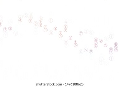 Light Pink, Yellow vector background with math characters. Abstract illustration with colored algebra signs. Pattern for ad, booklets, leaflets of education.