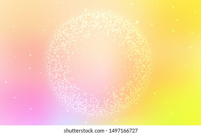 Light Pink, Yellow vector background with astronomical stars. Glitter abstract illustration with colorful cosmic stars. Pattern for astrology websites.