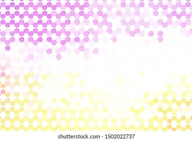 Light Pink, Yellow vector background with wry lines. Modern gradient abstract illustration with bandy lines. A new texture for your  ad, booklets, leaflets.