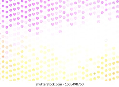 Light Pink, Yellow vector background with wry lines. Glitter abstract illustration with wry lines. Abstract design for your web site.