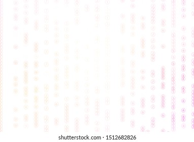 Light Pink, Yellow vector background with math characters. Abstract illustration with colored algebra signs. Pattern for posters, banners of math books.