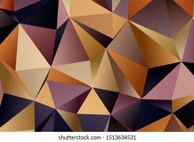 Light Pink, Yellow vector background with triangles. Beautiful illustration with triangles in nature style. Pattern for websites.