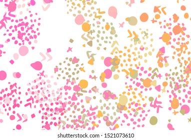 Light Pink, Yellow vector background with abstract shapes. Decorative design in abstract style with random forms. Best smart design for your business.