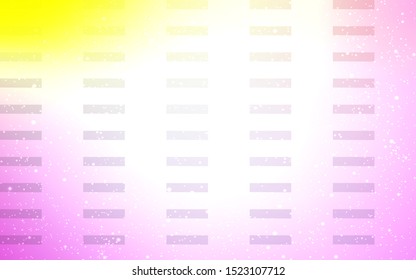 Light Pink, Yellow vector background with straight lines. Colorful shining illustration with lines on abstract template. Pattern for ad, booklets, leaflets.