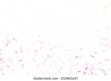 Light Pink, Yellow vector background with wry lines. Colorful geometric sample with gradient lines.  Elegant pattern for a brand book.