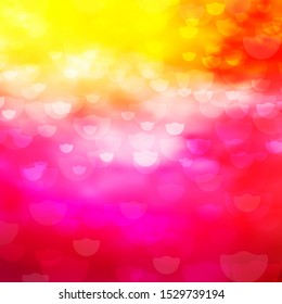 Light Pink, Yellow vector background with circles. Abstract decorative design in gradient style with bubbles. Design for your commercials.