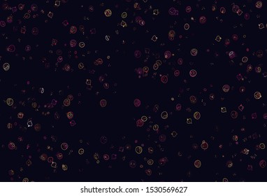 Light Pink, Yellow vector background with cuisine gourmet. Illustration with set of fresh food in doodle style. Pattern for menu of cafes, bars, restaurants.