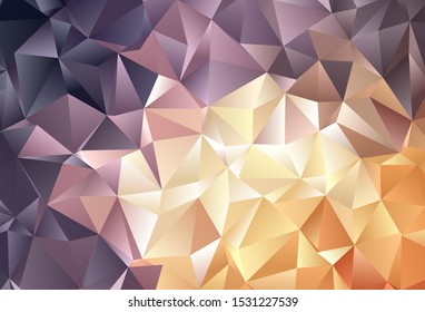 Light Pink, Yellow vector background with polygonal style. Illustration with set of colorful triangles. Smart design for your adverts.