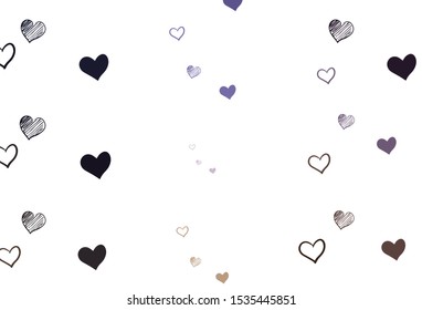 Light Pink, Yellow vector background with Shining hearts. Illustration with hearts in love concept for valentine's day. Pattern for marriage gifts, congratulations.