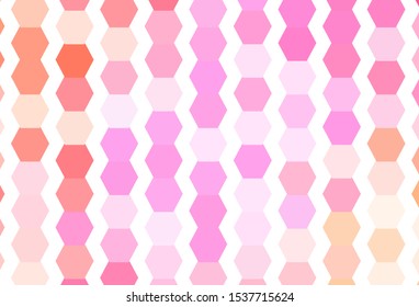 Light Pink, Yellow vector background with hexagons. Colorful hexagons on blur backdrop. Pattern for your ad, booklets.