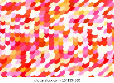 Light Pink, Yellow vector background with bubbles. Beautiful colored illustration with blurred circles in nature style. Pattern for beautiful websites.