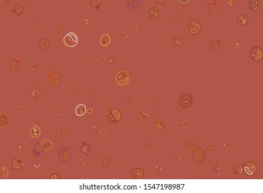 Light Pink, Yellow vector background with cuisine gourmet. Abstract background with colorful Fast Food illustrations. Template for meal cooking in kitchen.