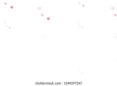 Light Pink, Yellow vector background with hearts. Illustration with hearts in love concept for valentine's day. Template for Valentine's greeting postcards.