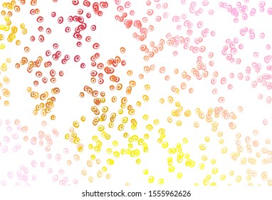 Light Pink, Yellow vector background with bubbles. Blurred bubbles on abstract background with colorful gradient. Pattern for beautiful websites.