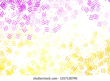 Light Pink, Yellow vector background with straight lines, dots. Lines on blurred abstract background with gradient. Pattern for ads, posters, banners.