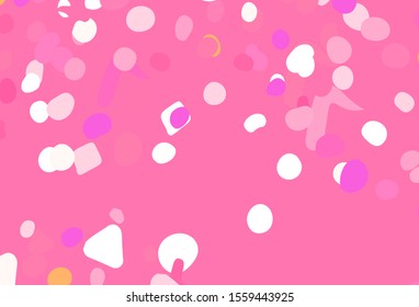 Light Pink, Yellow vector background with abstract shapes. Decorative design in abstract style with random forms. Elegant design for wallpapers.