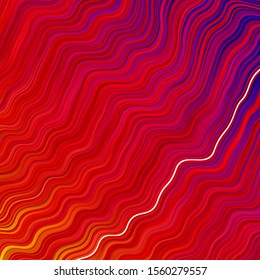 Light Pink, Yellow vector background with curved lines. Colorful abstract illustration with gradient curves. Template for your UI design.