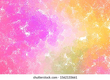 Light Pink, Yellow vector background with lines. Colorful illustration in abstract style with gradient. Colorful wave pattern for your design.