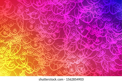 Light Pink, Yellow vector background with tasty food. Decorative shining illustration with food on abstract template. Pattern for ad, booklets, leaflets of restaurants.