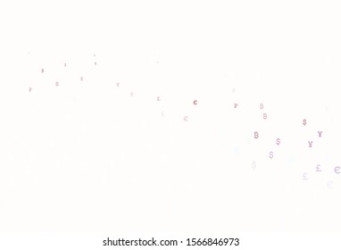 Light Pink, Yellow vector background with financial symbols. Modern abstract illustration with symbols of digital money. Design for business advert of economic, wealth.