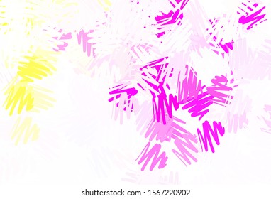 Light Pink, Yellow vector background with straight lines. Modern geometrical abstract illustration with Lines. Pattern for ad, booklets, leaflets.