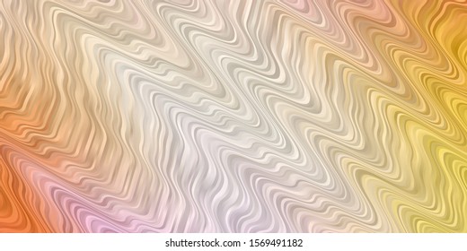 Light Pink, Yellow vector background with curves. Colorful geometric sample with gradient curves.  Pattern for booklets, leaflets.