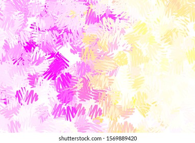 Light Pink, Yellow vector background with stright stripes. Shining colored illustration with sharp stripes. Pattern for ads, posters, banners.