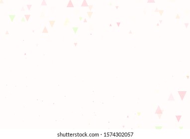 Light Pink, Yellow vector background with triangles. Modern abstract illustration with colorful triangles. Pattern for websites.