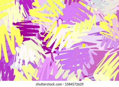 Light Pink, Yellow vector background with stright stripes. Modern geometrical abstract illustration with Lines. Pattern for ads, posters, banners.