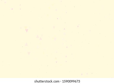 Light Pink, Yellow vector background with triangles. Illustration with set of colorful triangles. Pattern for commercials.