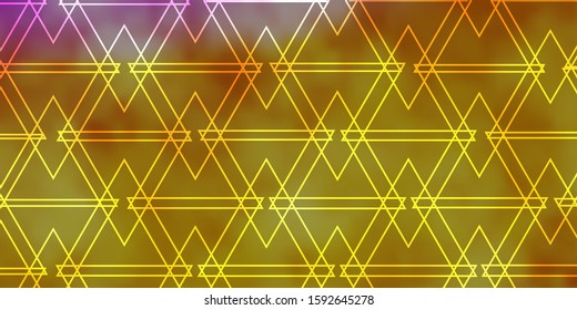 Light Pink, Yellow vector background with polygonal style. Abstract gradient illustration with triangles. Design for your promotions.