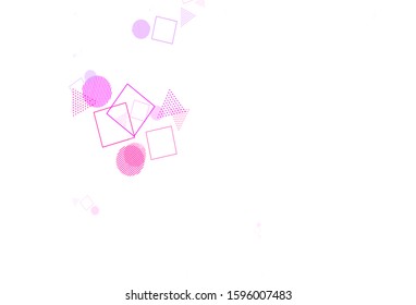 Light Pink, Yellow vector background with polygonal style with circles. Circles, lines, rhombus with colorful gradient. Pattern for websites.