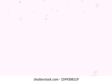Light Pink, Yellow vector background with polygonal style with circles. Abstract gradient illustration with circles, triangles. Template for wallpapers.