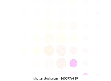Light Pink, Yellow vector background with spots. Modern abstract illustration with colorful water drops. Pattern for futuristic ad, booklets.