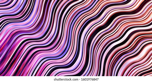 Light Pink, Yellow vector background with lines. Bright sample with colorful bent lines, shapes. Best design for your ad, poster, banner.